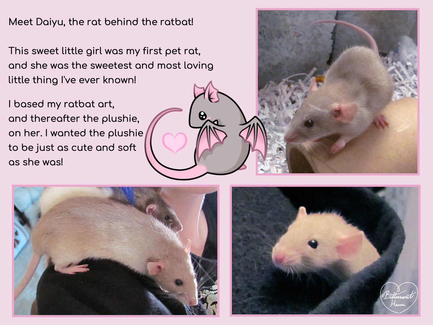 Small Ratbat Plushie - Grey