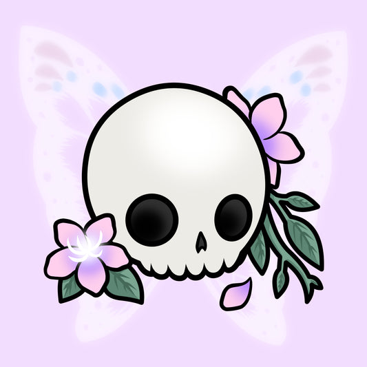 Chibi Skull 8x8" art print