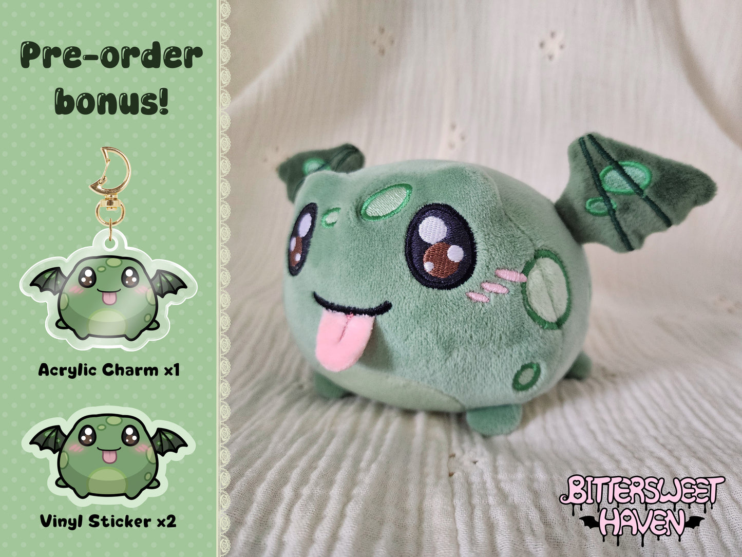 PRE-ORDER Ribbat Plushie + charm & sticker bonus