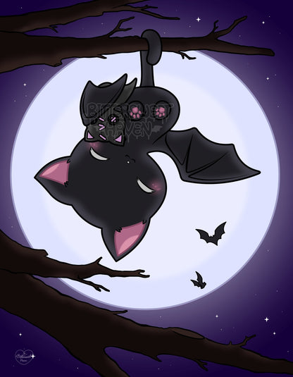 Moonlight Catbat art print