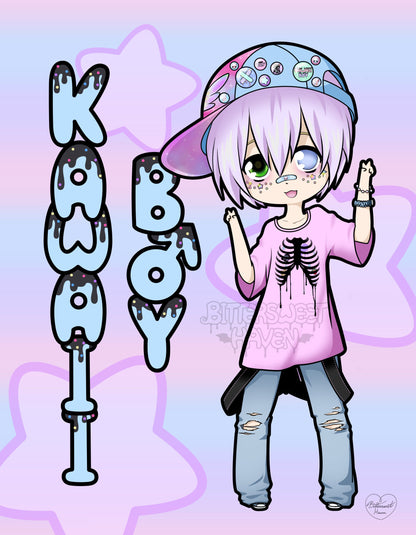 Kawaii Boy art print